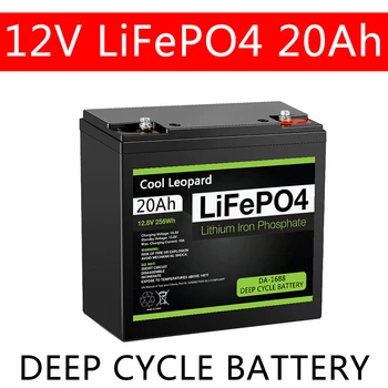 Новый аккумулятор LiFePO4 емкостью 12 В 20 Ач для детских самокатов, лодочный мотор, перезаряжаемый литий-железо-фосфатный аккумулятор 12 В, встроенный в BMS